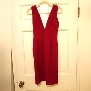 Alice+Olivia Red Midi Dress